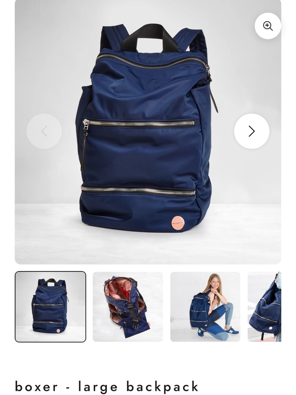 Shorty-love Navy Blue Large Backpack with Front Zip Pockets